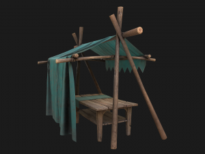 Tent Market Blue Tent 3D Model