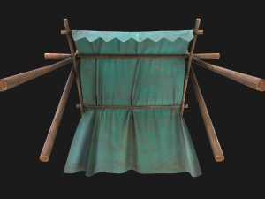 Tent Market Blue Tent 3D Model