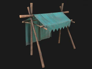 Tent Market Blue Tent 3D Model
