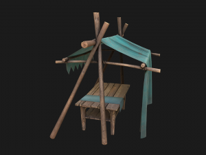 Tent Market Blue Tent 3D Model