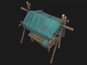 Tent Market Blue Tent 3D Model