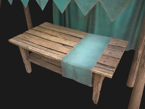 Tent Market Blue Tent 3D Model
