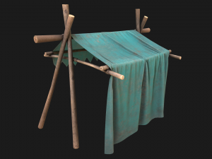 Tent Market Blue Tent 3D Model