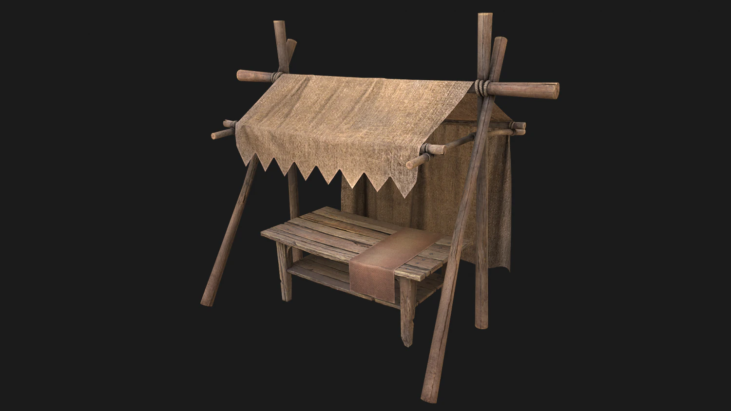 Street Stall 3D Model .c4d .max .obj .3ds .fbx .stl .blend 