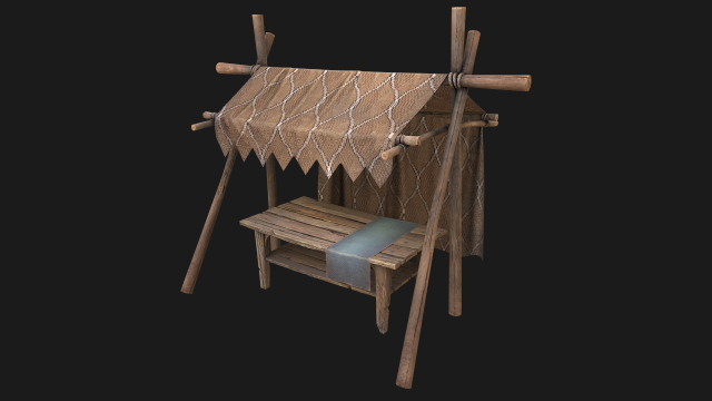 Market Stand 3D 模型 .c4d .max .obj .3ds .fbx .stl .blend 