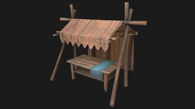 Medieval Bazaar Tent Modelo 3D .c4d .max .obj .3ds .fbx .stl .blend 