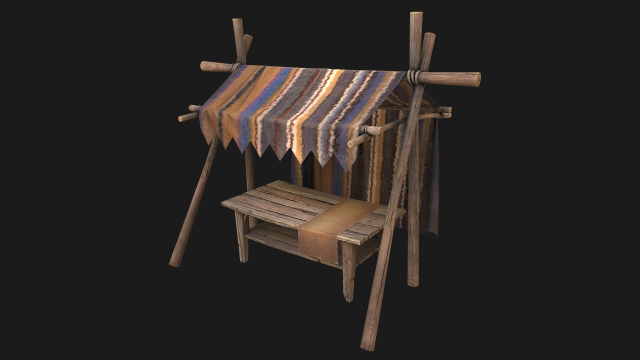 Market Stand 3D 模型 .c4d .max .obj .3ds .fbx .stl .blend