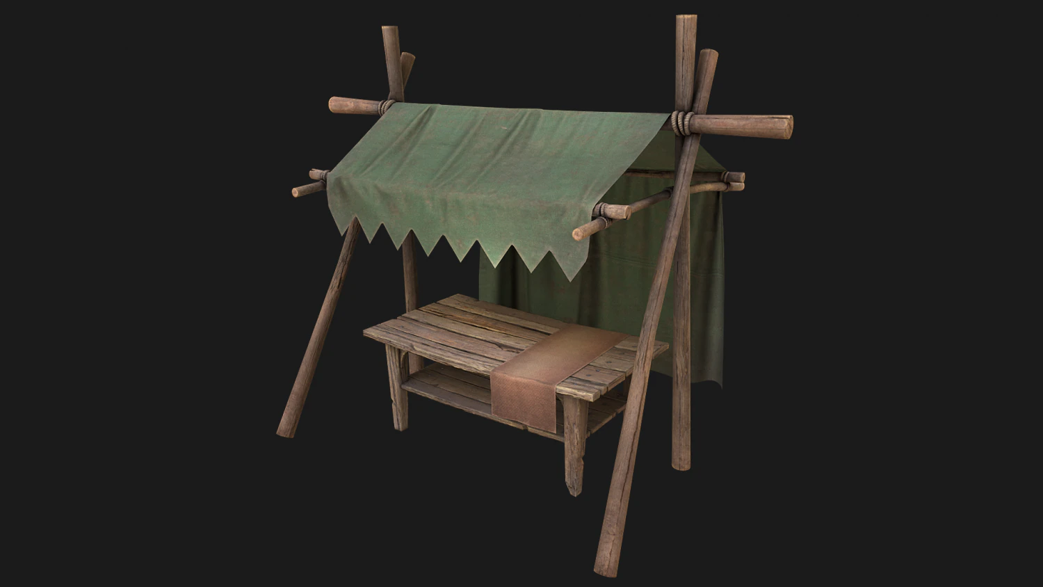 Army Market Tent 3D Model .c4d .max .obj .3ds .fbx .stl .blend 