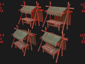 Army Market Tent 3D Model