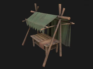 Army Market Tent 3D Model