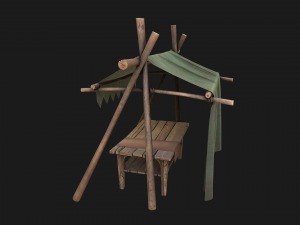 Army Market Tent 3D Model