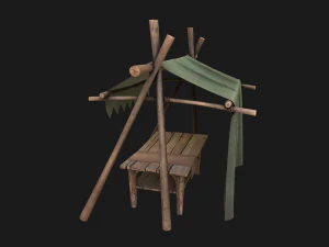 Army Market Tent 3D Model