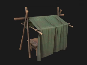Army Market Tent 3D Model