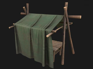 Army Market Tent 3D Model