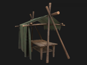 Army Market Tent 3D Model