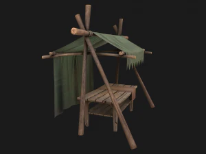 Army Market Tent 3D Model