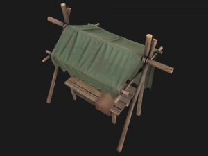 Army Market Tent 3D Model