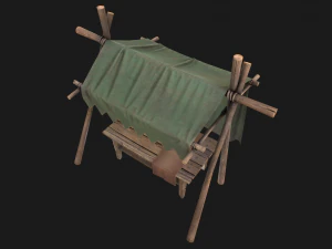 Army Market Tent 3D Model