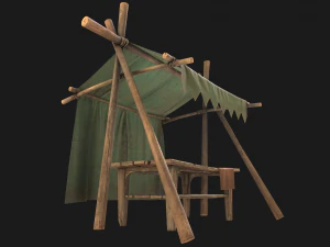 Army Market Tent 3D Model