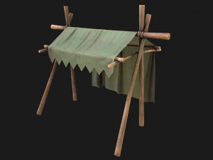 Army Market Tent 3D Model