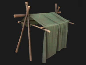 Army Market Tent 3D Model