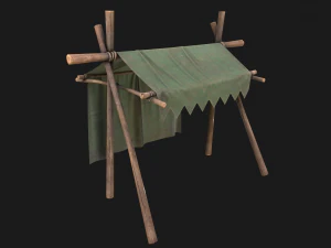Army Market Tent 3D Model