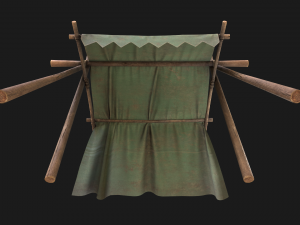 Army Market Tent 3D Model