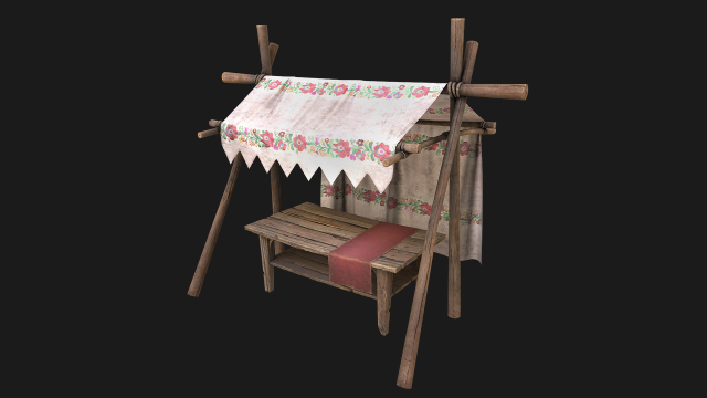 Market Stall Tent 3D मॉडल .c4d .max .obj .3ds .fbx .stl .blend 