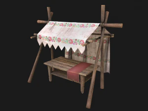 시장 매점 텐트 3D 모델