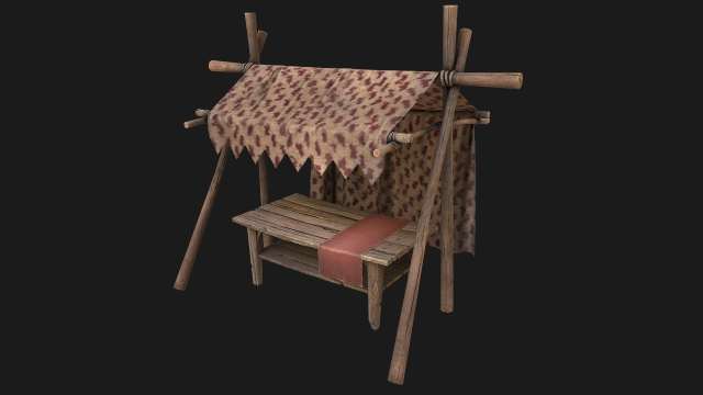 Medieval Market Tent Modelo 3D .c4d .max .obj .3ds .fbx .stl .blend 