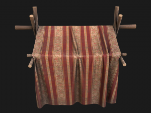 Market Stalls Red Tent Model 3D