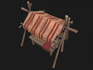Market Stalls Red Tent Model 3D