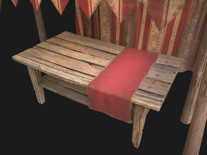 Market Stalls Red Tent Model 3D