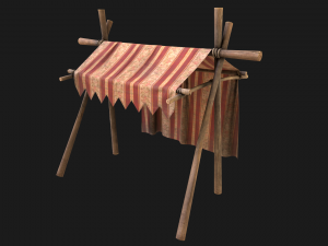 Market Stalls Red Tent Model 3D