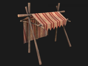 Market Stalls Red Tent Model 3D
