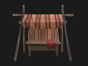 Market Stalls Red Tent Model 3D