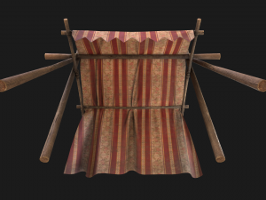 Market Stalls Red Tent Model 3D