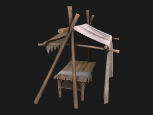 Medieval Market Stalls Tent 3D 模型