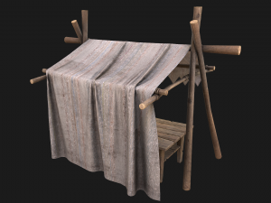 Medieval Market Stalls Tent 3D 模型