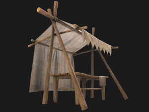 Medieval Market Stalls Tent 3D 模型