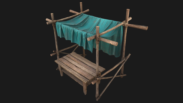 Market Stalls Blue Tent Modèle 3D .c4d .max .obj .3ds .fbx .stl .blend 