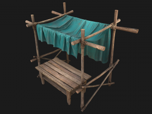 Market Stalls Blue Tent 3D Model