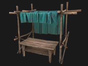 Market Stalls Blue Tent Modèle 3D