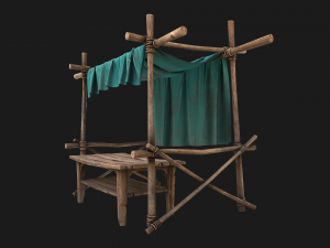 Market Stalls Blue Tent Modèle 3D