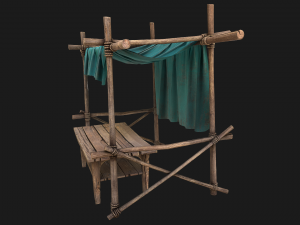 Market Stalls Blue Tent Modèle 3D