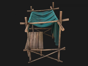 Market Stalls Blue Tent Modèle 3D
