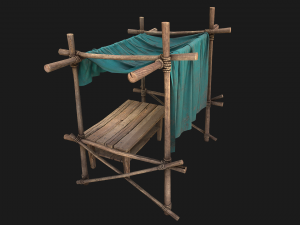 Market Stalls Blue Tent Modèle 3D
