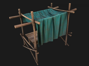 Market Stalls Blue Tent Modèle 3D