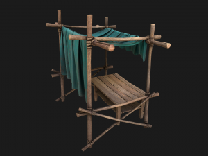 Market Stalls Blue Tent Modèle 3D