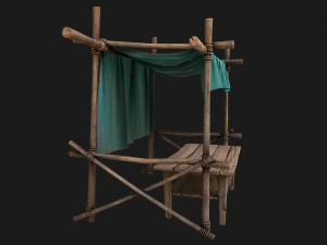 Market Stalls Blue Tent Modèle 3D